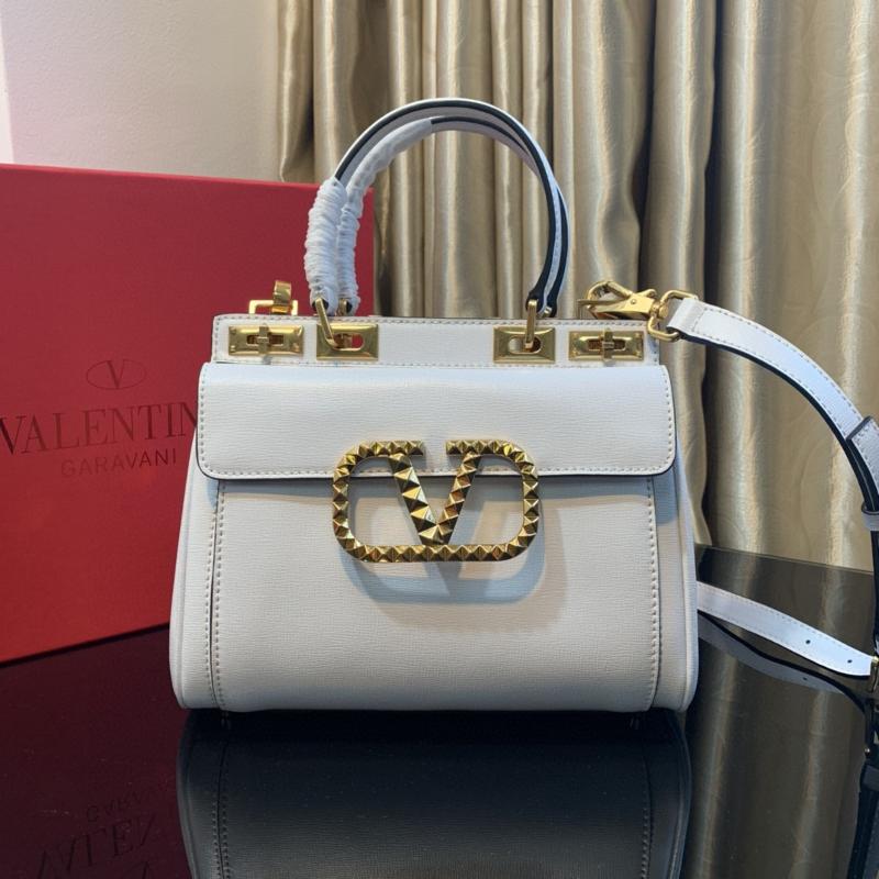 Valentino Shoulder Tote Bags VA2041 white gold buckle